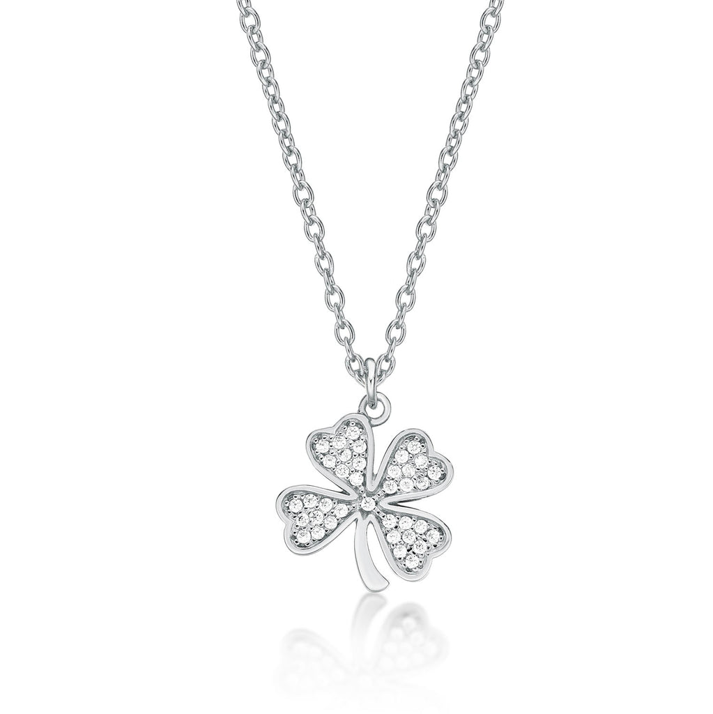 925 Sterling Silver 4 Leaf Clover Pendant Necklace for Women