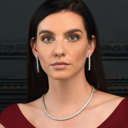 925 Sterling Silver Tennis Necklace with 4mm Cubic Zirconia