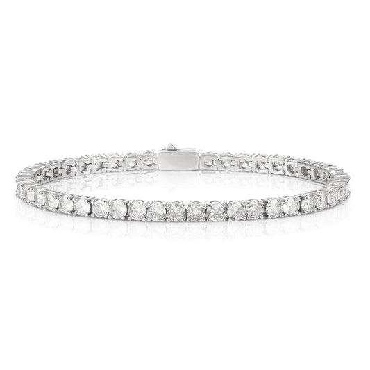Silver 4mm Tennis Bracelet for Women with White Cubic Zirconia Stones