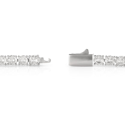 Silver 4mm Tennis Bracelet for Women with White Cubic Zirconia Stones