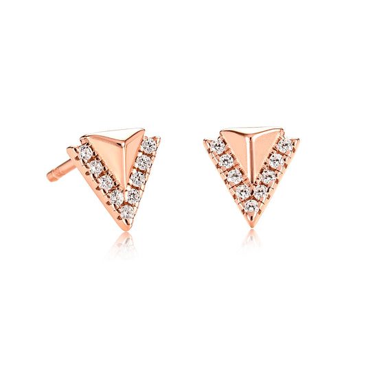Rose Gold Small Spike Stud Earrings for Women