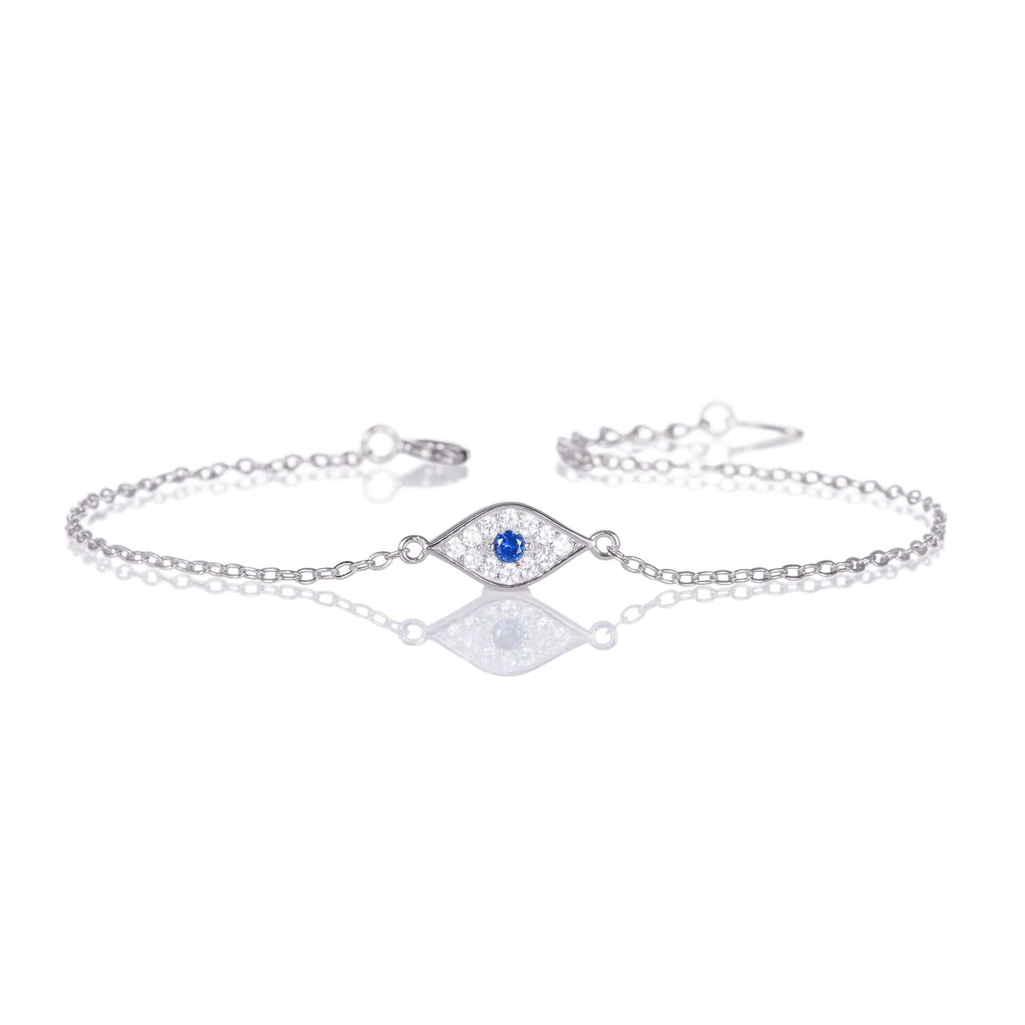 925 Sterling Silver Evil Eye Bracelet with Cubic Zirconia For Women