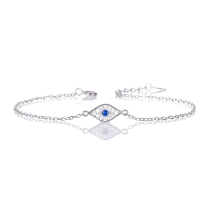 925 Sterling Silver Evil Eye Bracelet with Cubic Zirconia For Women