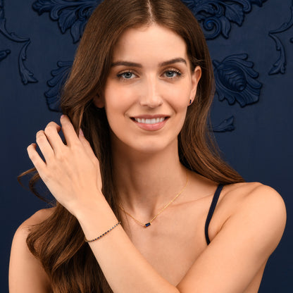 Dainty Blue Necklace in Gold Plated