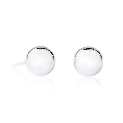925 Sterling Silver 10mm Diameter Ball Stud Earrings for Women