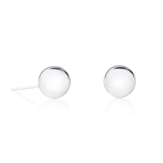 925 Sterling Silver 8mm Diameter Ball Stud Earrings for Women