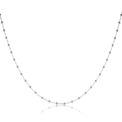925 Sterling Silver Beaded Chain Necklace
