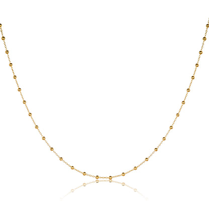 Gold Plated Sterling Silver Beaded Chain Necklace