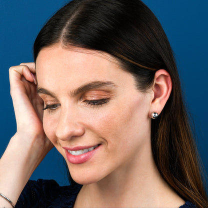 925 Sterling Silver 10mm Diameter Ball Stud Earrings for Women