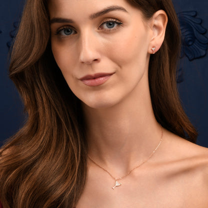 Rose Gold Plated 925 Sterling Silver Cocktail Glass Necklace for Women