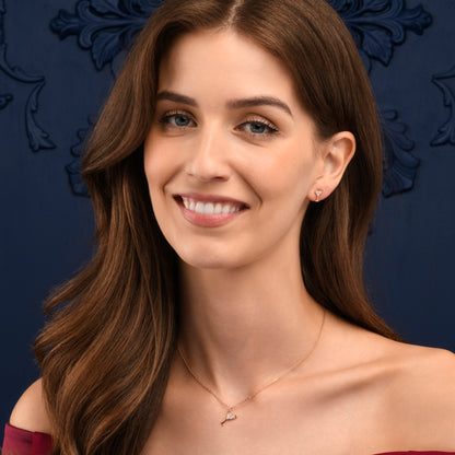 Rose Gold Plated 925 Sterling Silver Cocktail Glass Necklace for Women