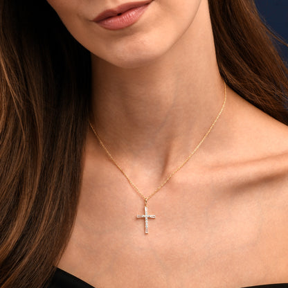 Gold Plated Sterling Silver Cross pendant Necklace