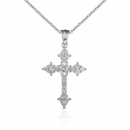 925 Sterling Silver Gothic Cross Pendant Necklace For Women