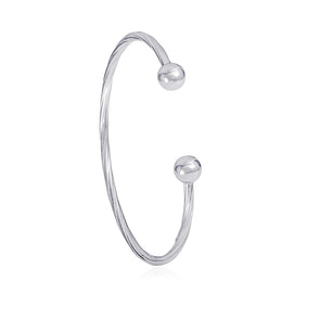 Stylish Torque Bangle in 925 Sterling Silver For Women