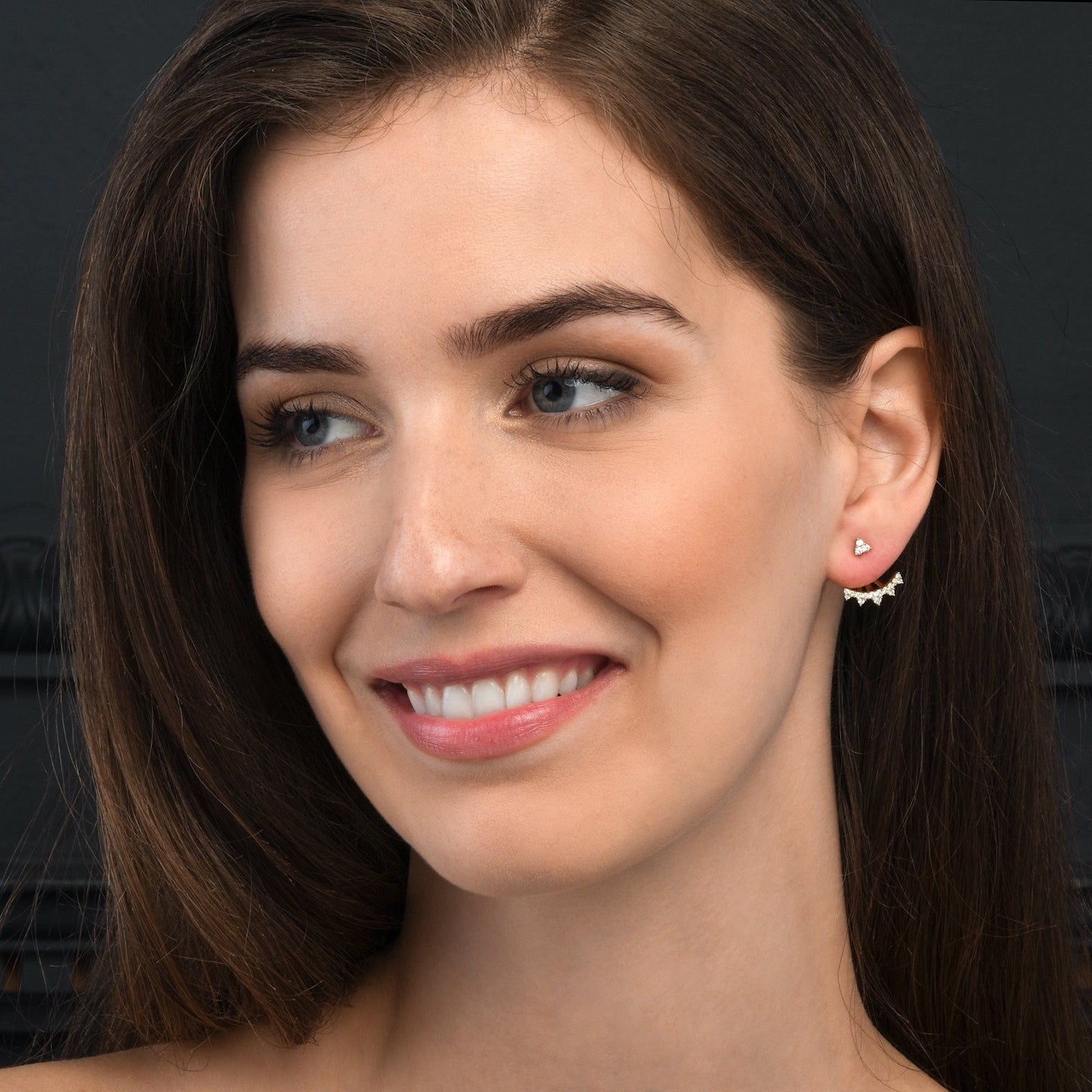 Gold Plated 925 Sterling Silver Ear Jacket Earrings for Women