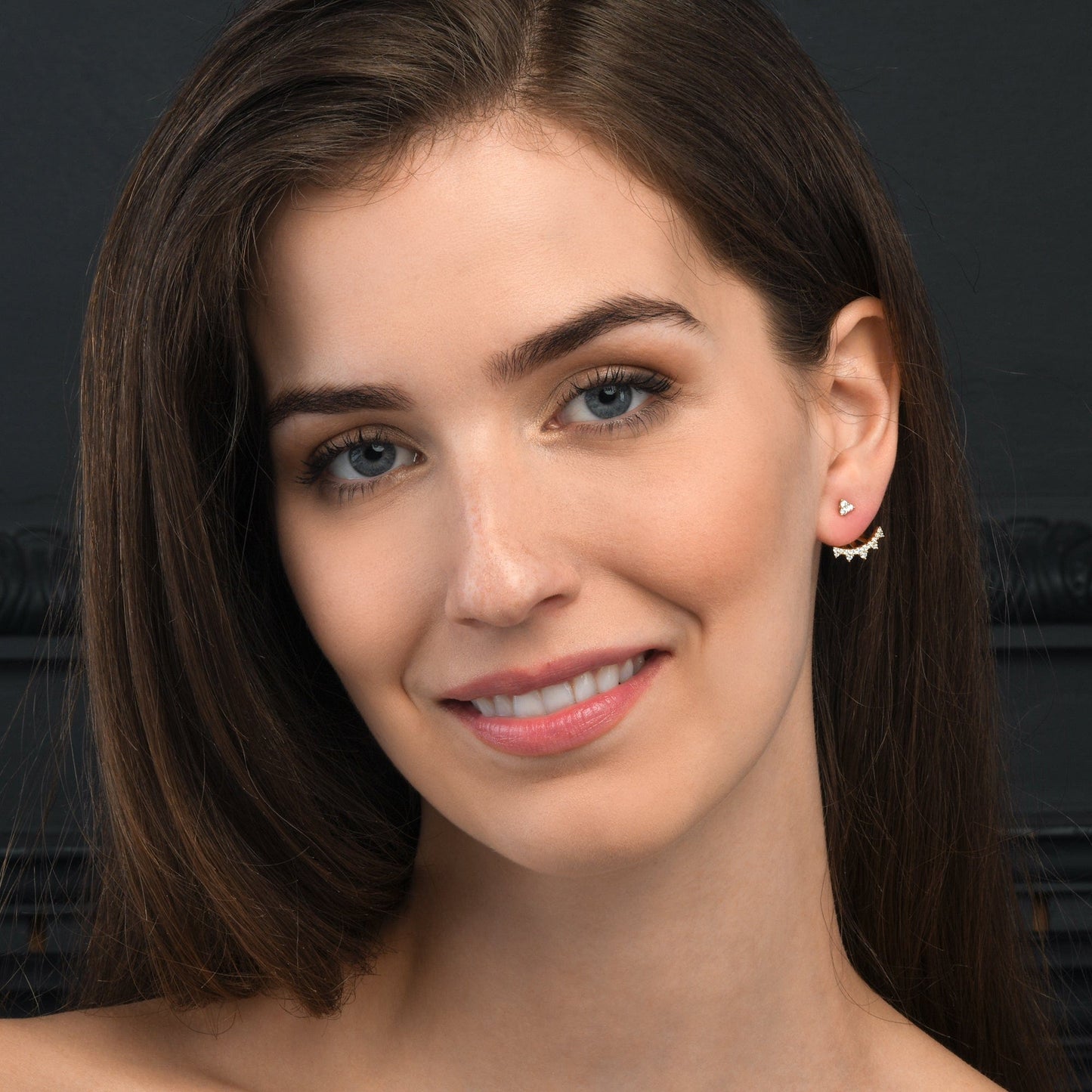 Gold Plated 925 Sterling Silver Ear Jacket Earrings for Women