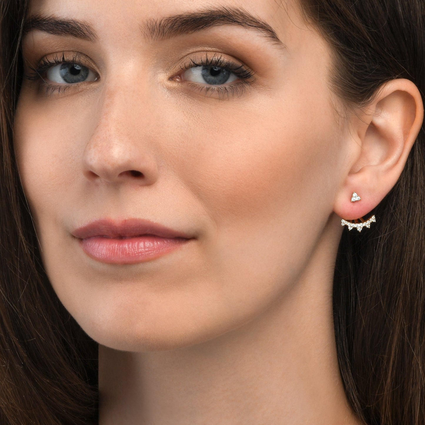 Gold Plated 925 Sterling Silver Ear Jacket Earrings for Women