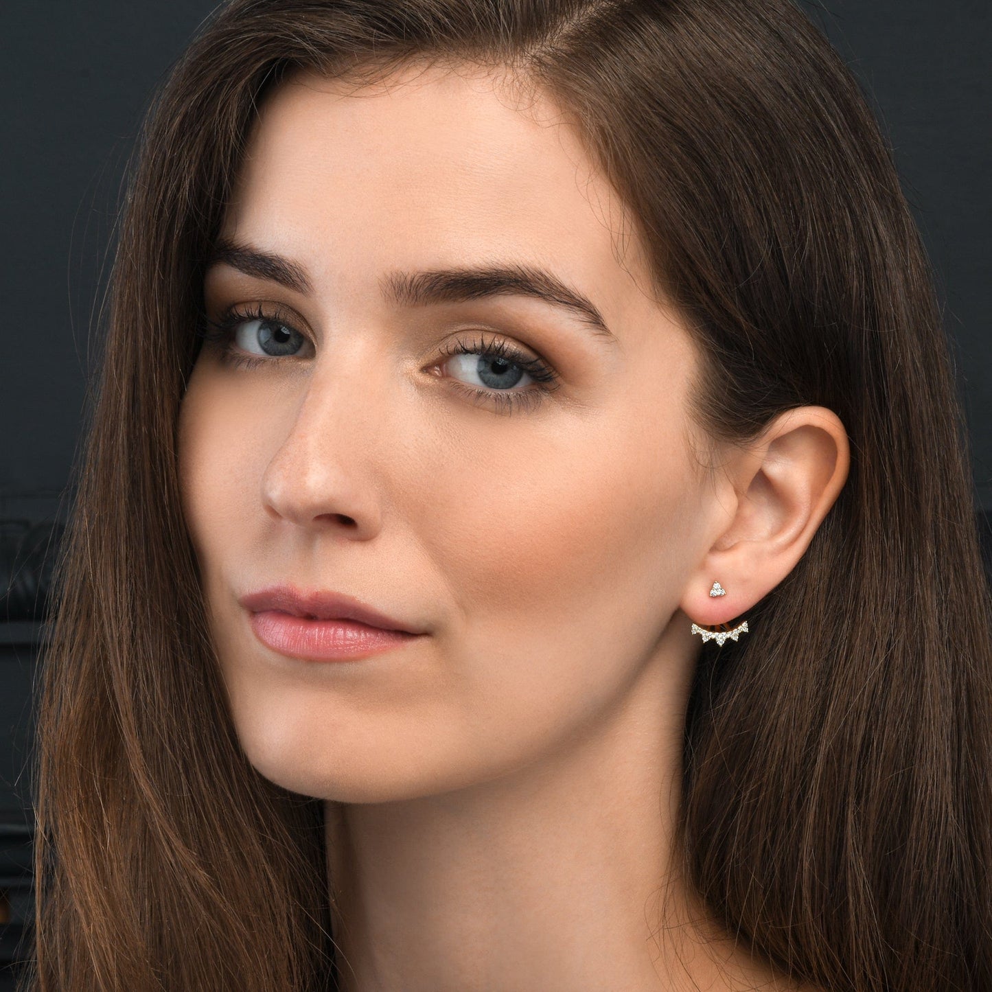 Gold Plated 925 Sterling Silver Ear Jacket Earrings for Women