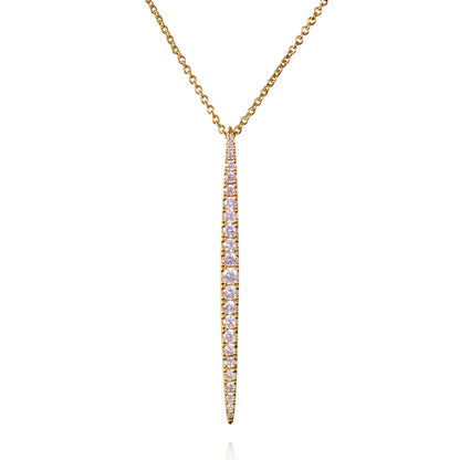 Gold Plated Long Bar Pendant Necklace for Women