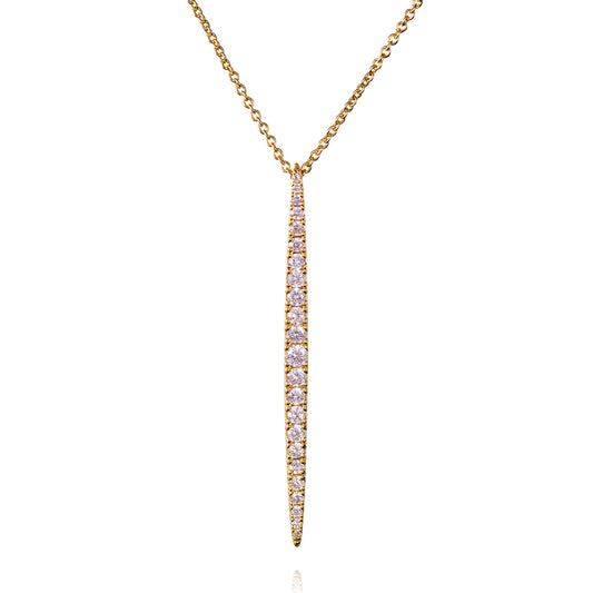 Gold Plated Long Bar Pendant Necklace for Women