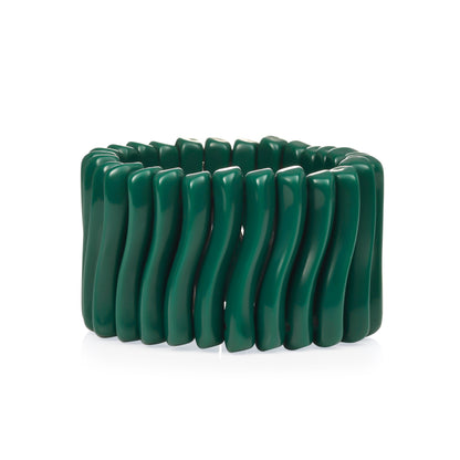 40mm Wide Green Chunky Bangle Bracelet for Women