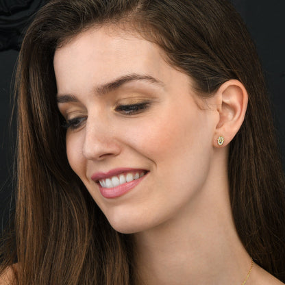 Gold Plated Hamza Hand Stud Earrings for Women