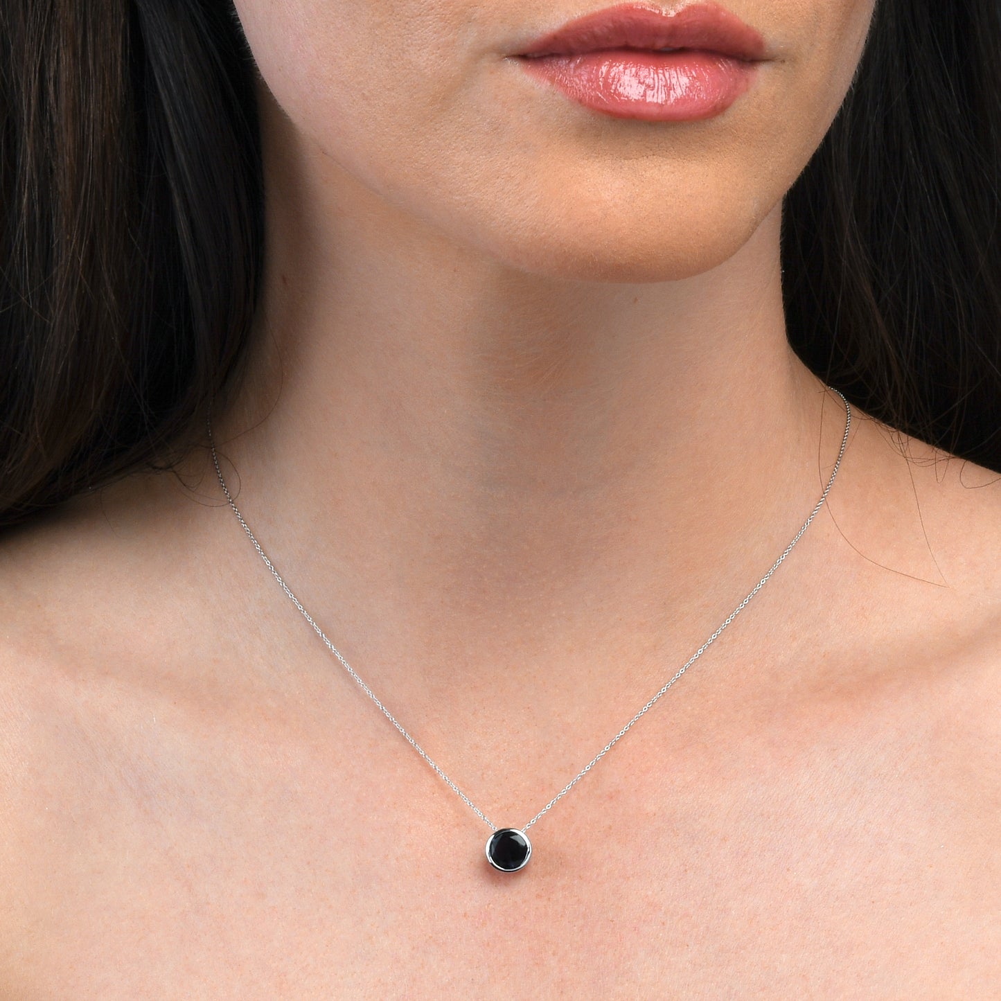 Sterling Silver Bezel Set Iolite Pendant Necklace For Women