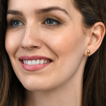 925 Sterling Silver Citrine Marquise Stud Earrings