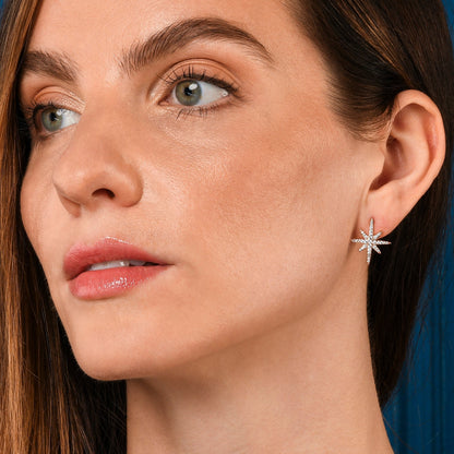 North Star Rose Gold Earrings with Cubic Zirconia