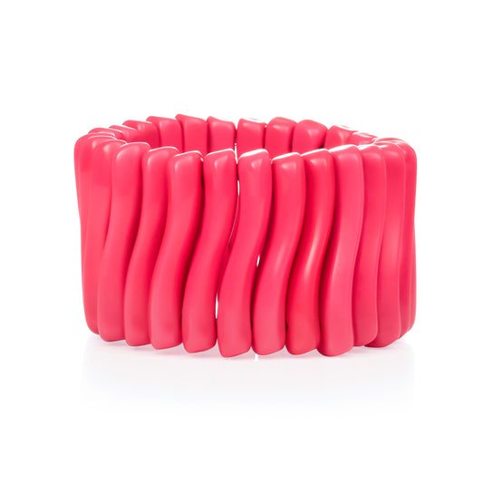 40mm Wide Pink Chunky Bangle Bracelet for Women