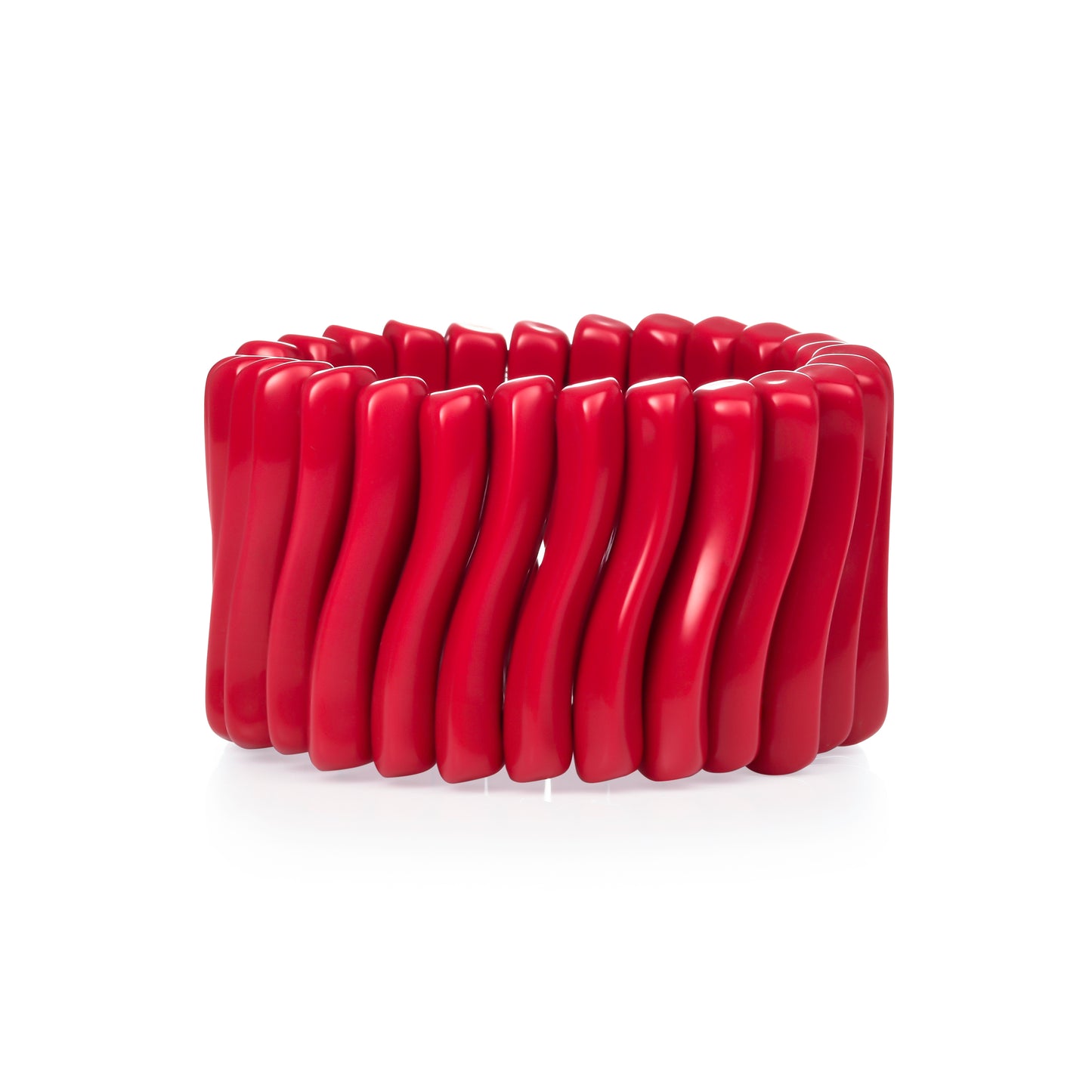 40mm Wide Red Chunky Bangle Bracelet for Women