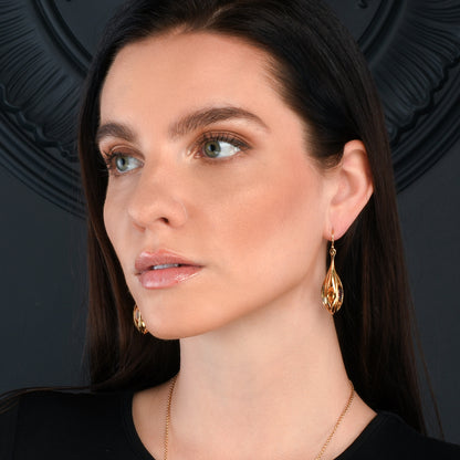Gold Vermeil Multicolored Gemstone Teardrop Earrings For Women