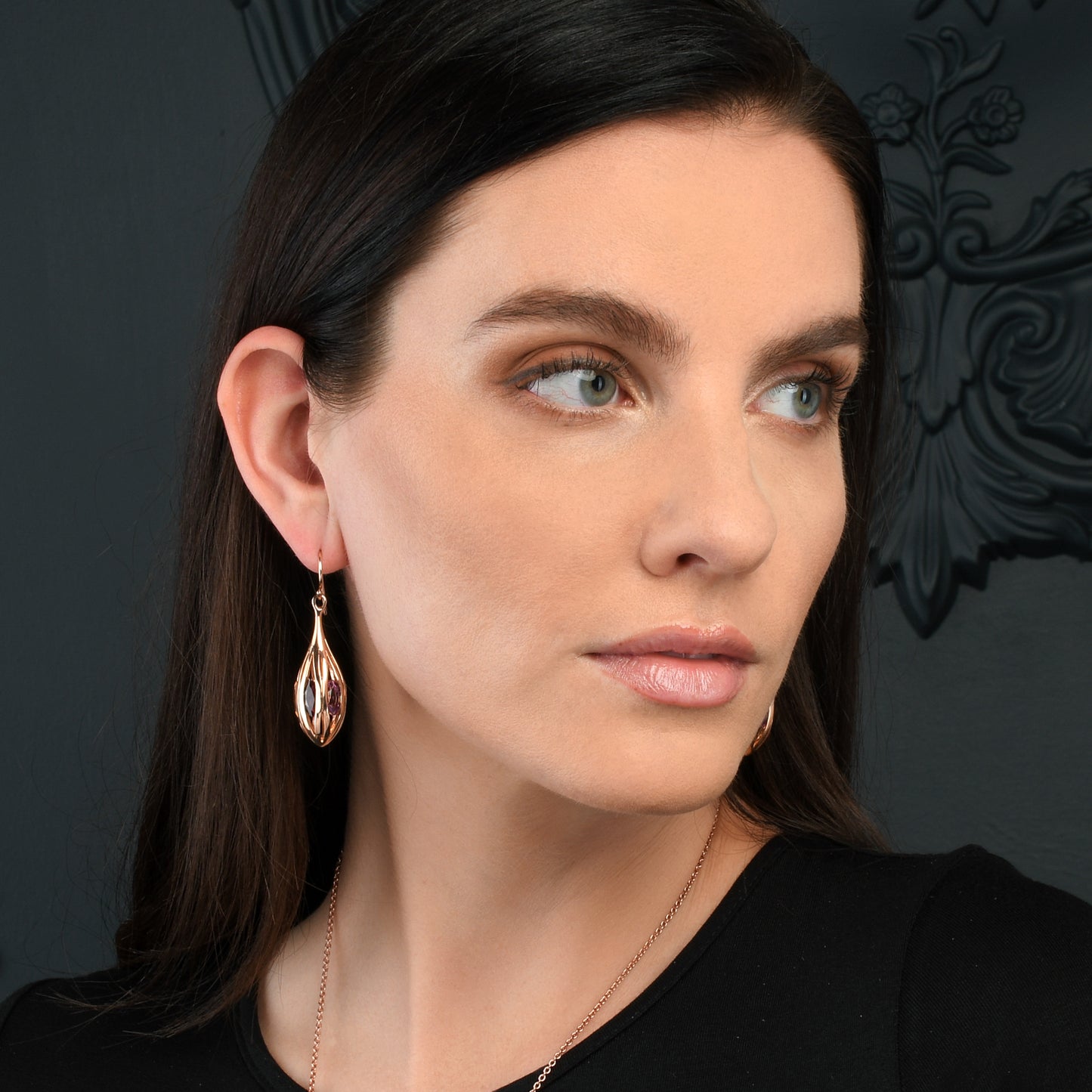 Rose Gold Vermeil Multicolored Gemstone Teardrop Earrings For Women