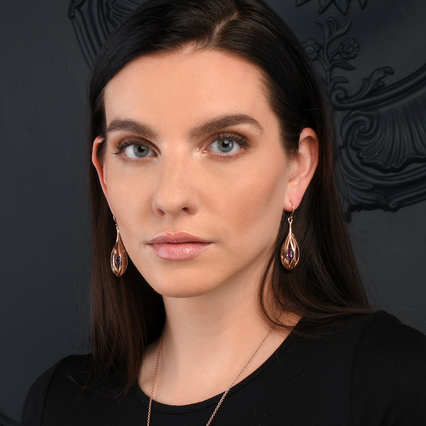 Rose Gold Vermeil Multicolored Gemstone Teardrop Earrings For Women