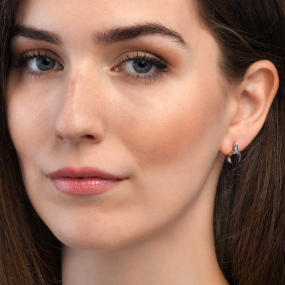 Sterling Silver Stud Earrings With Pear-Shaped Smoky Quartz Gemstones
