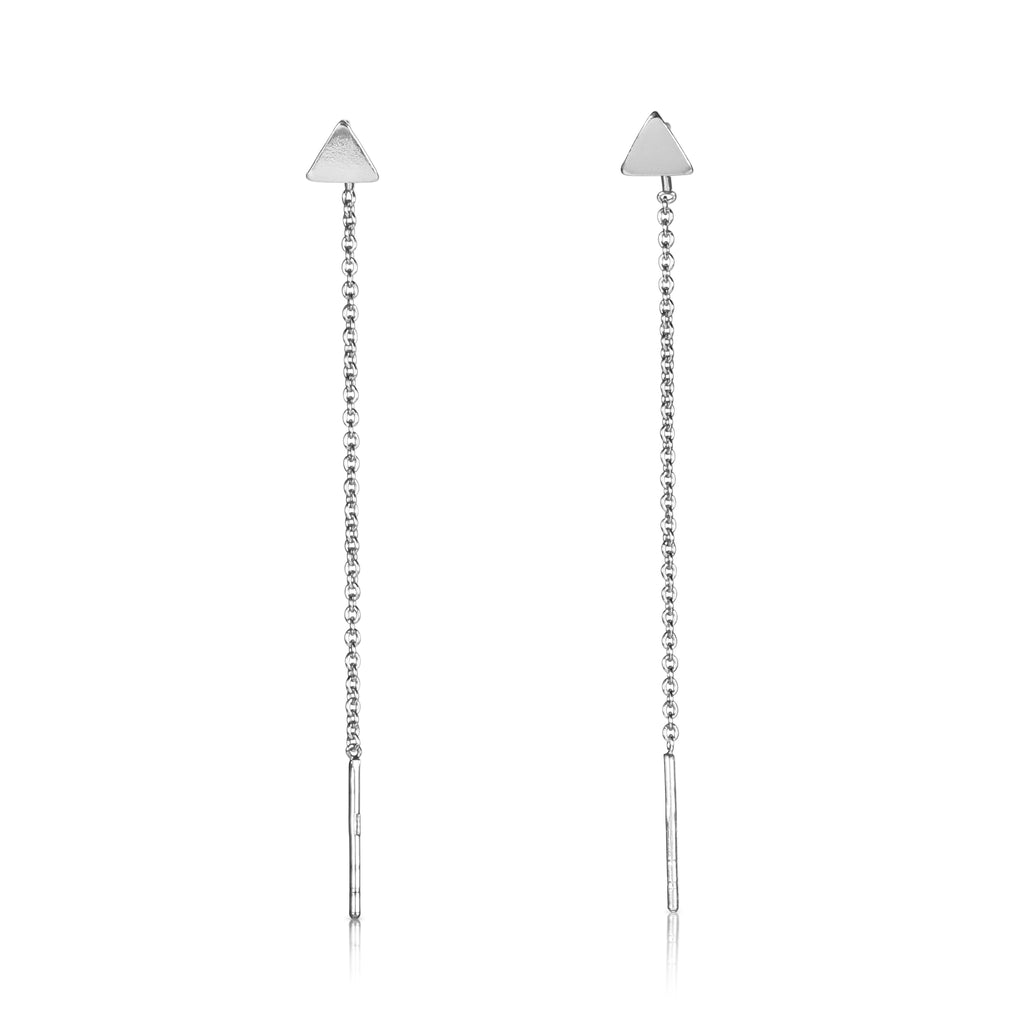 925 Sterling Silver Dainty Long Chain Threader Earrings for Women
