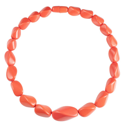 Twisted Coral Orange Chunky Statement Necklace for Women