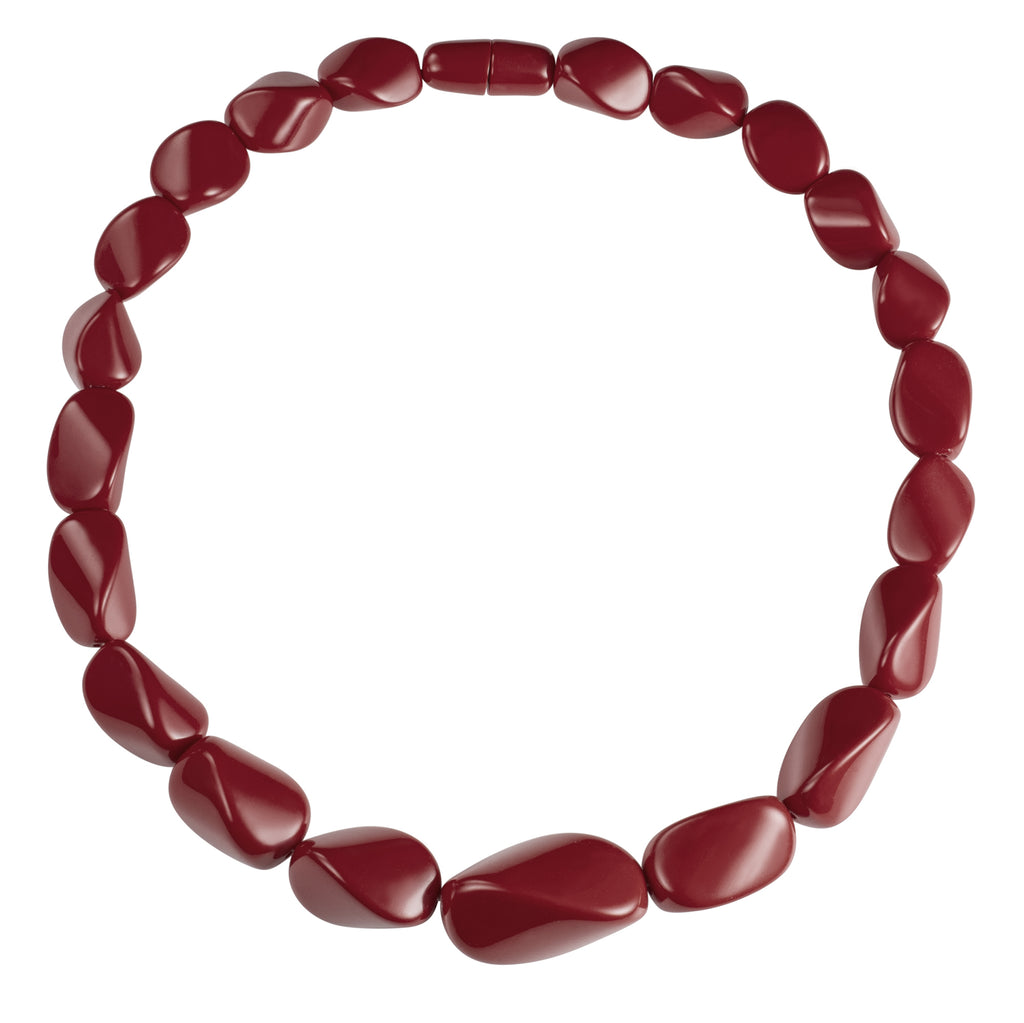 Twisted Burgundy Chunky Statement Necklace for Women