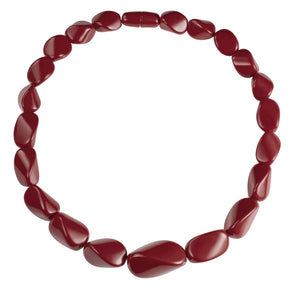 Twisted Burgundy Chunky Statement Necklace for Women