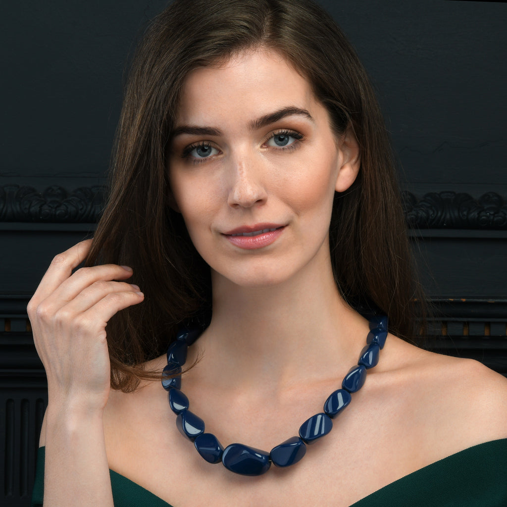 Twisted Blue Chunky Statement Necklace for Women