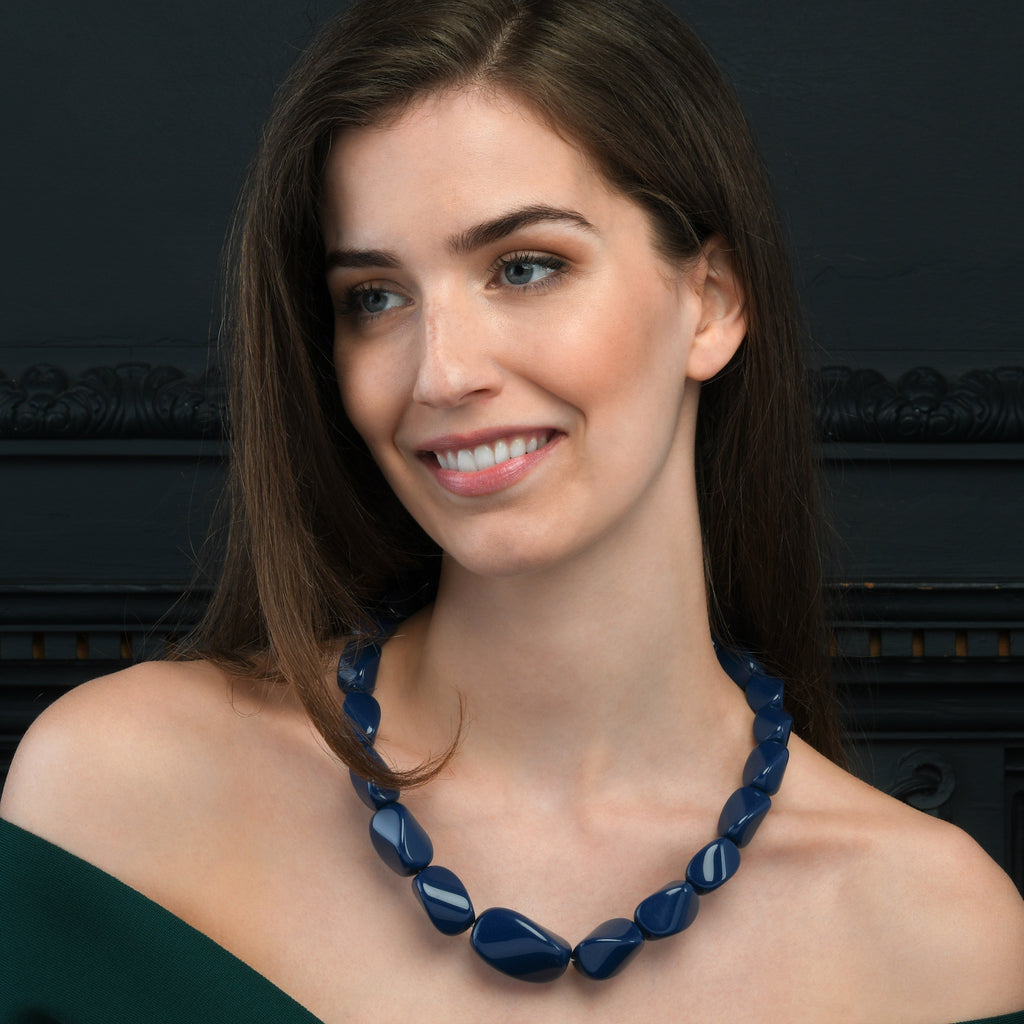 Twisted Blue Chunky Statement Necklace for Women