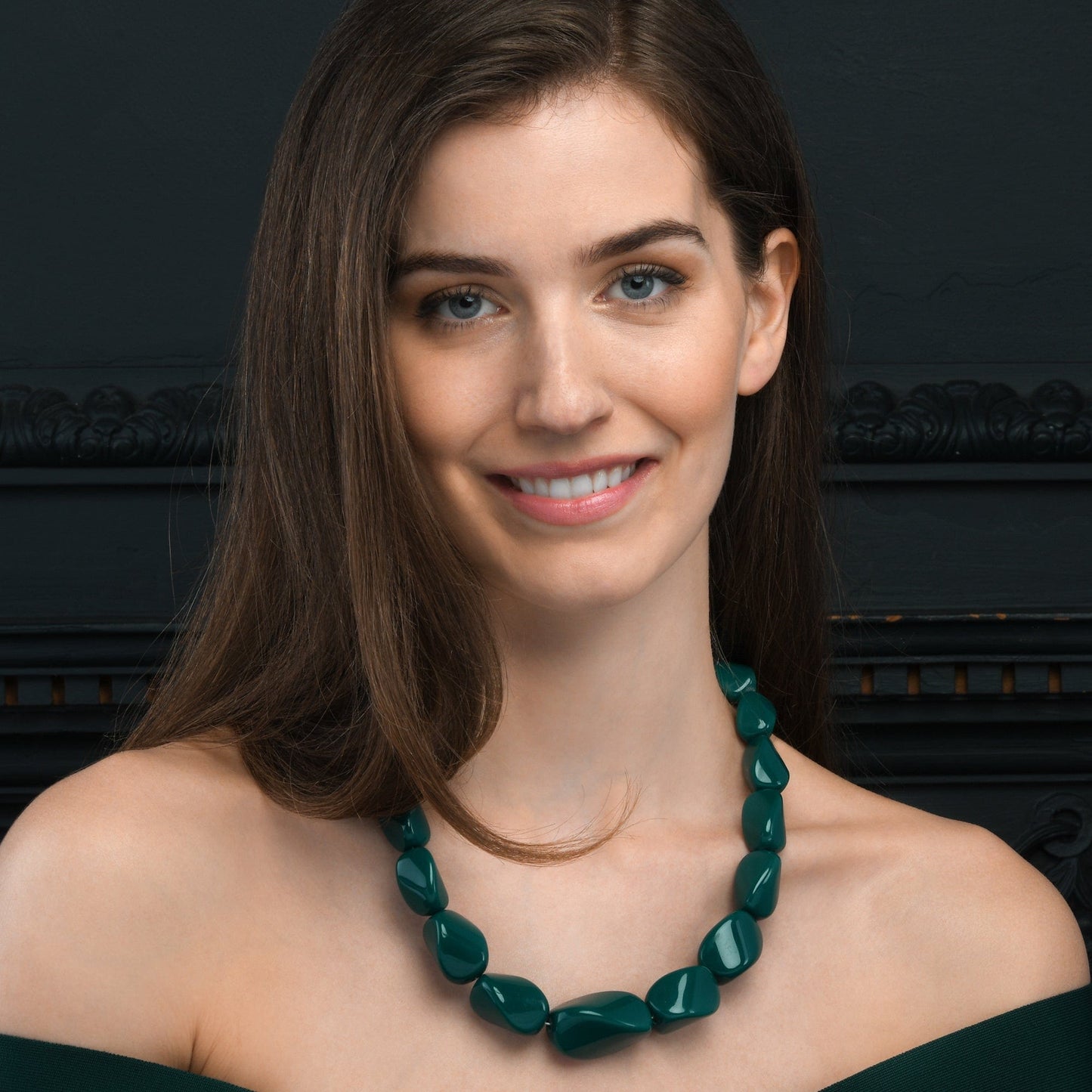 Twisted Green Chunky Statement Necklace for Women