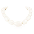 20 inch Long White Oval Beads Statement Necklace for Women