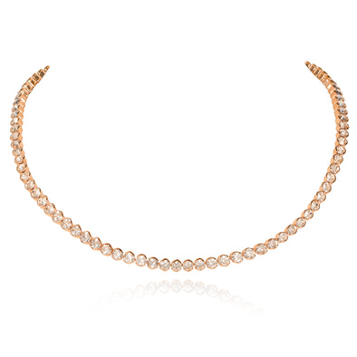 Gold Tennis Necklace for Women and Teenage Girls with Cubic Zirconia Stones