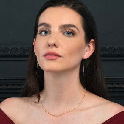 Gold Plated Sterling Silver Beaded Chain Necklace