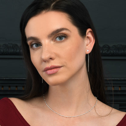 925 Sterling Silver Beaded Chain Necklace