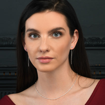 925 Sterling Silver Beaded Chain Necklace