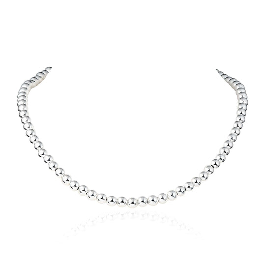 925 Sterling Silver Italian Design Ball Statement Necklace for Women