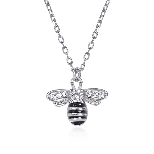 925 Sterling Silver Bumble Bee Necklace for Women