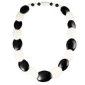 Long Black and White Chunky Statement Necklace for Women